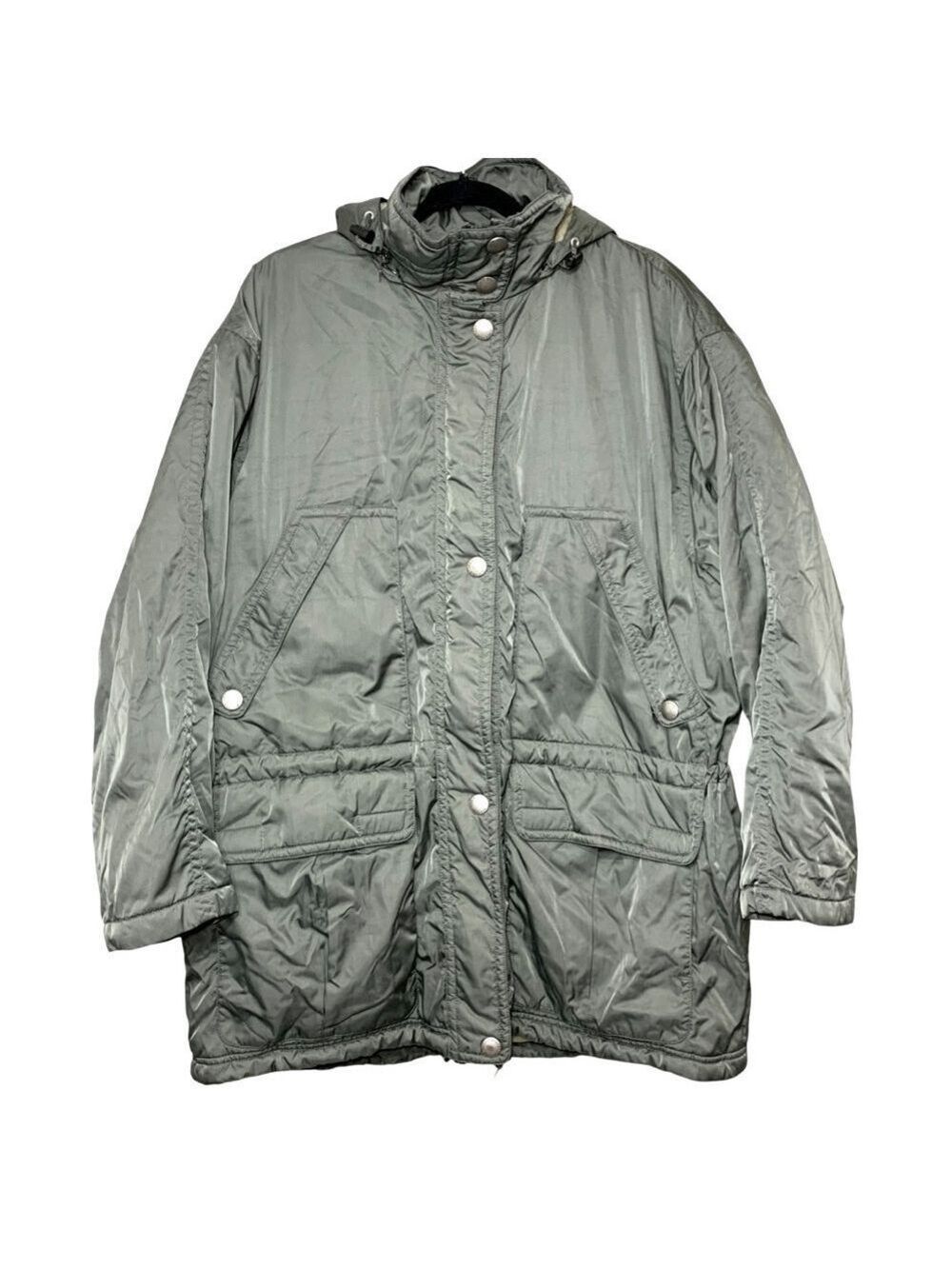 Vintage 90s Eddie Bauer Parka Coat Nylon XL Green Oversize Hooded Cargo Jacket